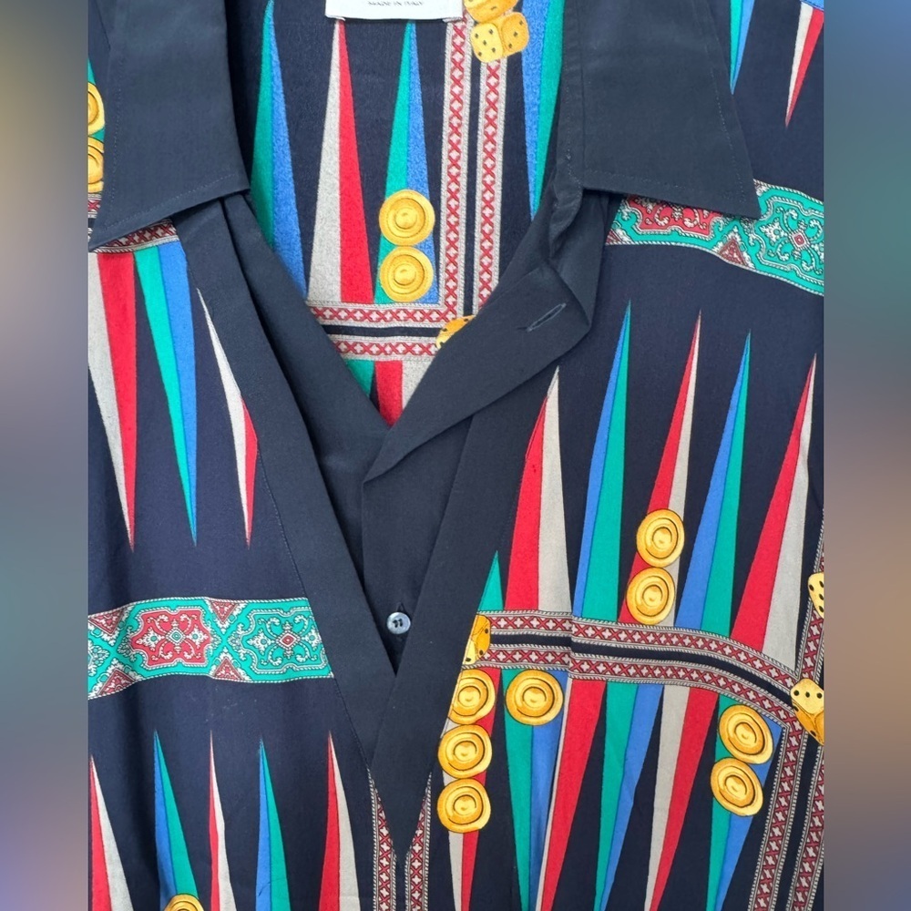 Mens Geometric Multicolor Dress Shirt - Picture 2 of 5